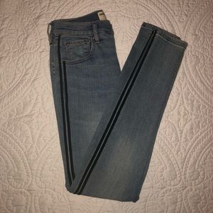 Garage Light Denim Jeans High Rise w/ Stripe Size5